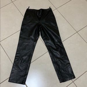 Hugo Buscati black leather pants